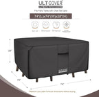 ULTCOVER 600D Tough Canvas Heavy Duty Square Patio Table and Chair Cover - Image 2
