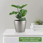 Dexceder 9x8 Inches Self Watering Planter Metallic Matte Indoor Outdoor - Image 6