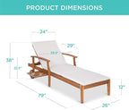 Best Choice Products 79x26in Acacia Wood Chaise Lounge Chair Recliner, Outdoor - Image 3