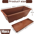 QPEY Window Box Planter, 10 Pack 17 Inch Plastic Flower Box - Image 2