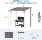 AECOJOY 8' x 5' White Gazebo Outdoor Pergola - Image 4