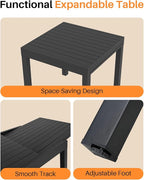 Patio Aluminum Extendable Dining Table, Rust-Free Expandable Outdoor Dining - Image 9