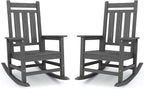 KINGYES Oversized Outdoor Rocking Chair Set of 2, All-Weather Patio Rocking by KINGYES