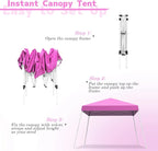 Canopy Tent, 10X10 FT Pop Up Canopy Outdoor Instant Tent Slant Legs - Image 3