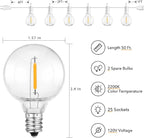 Brightown Outdoor String Lights, 50FT 25 G40 Bulbs Shatterproof Patio Lights - Image 2