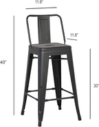 AC Pacific 30” Metal Barstool Set of 2 – Country Rustic Style - Image 3
