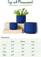 LE TAUCI Ceramic Plant Pots, 4.3+5.3+6.8 inch, Planters - Image 6