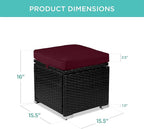 Best Choice Products Set of 2 Wicker Ottomans, Additional Seating, Side Table - Image 2