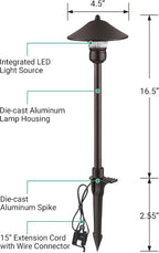 EDISHINE Low Voltage Pathway Lights, 3W 150 LM 3000K 16.5“ Tall LED Landscape - Image 7
