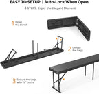 VINGLI 6 feet Plastic Folding Bench, Portable in/Outdoor Picnic Party Camping - Image 8