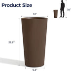 FONTOI 23.6" Tall Planter for Outdoor Plants Set of 2 Large Outdoor Plastic - Image 2