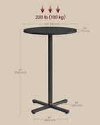 VASAGLE Round Cocktail Table, High Top Bar Pub Table - Image 3
