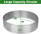 OUSHENG 4x4x1ft Round Galvanized Raised Garden Beds Outdoor, Steel Fire Pit - Image 2