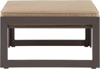Modway Fortuna Aluminum Outdoor Patio Ottoman in Brown Mocha - Image 2