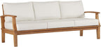 Modway Marina Outdoor Patio Teak Sofa in Natural White - Image 3