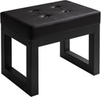 IBUYKE 16 Inch Small Foot Stool Ottoman, Rectangle PU Faux Leather Foot Rest by IBUYKE