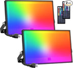 Onforu 2 Pack RGBW LED Flood Light 800W Equivalent, 100W Color Changing by Onforu
