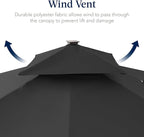 Best Choice Products 12x12ft LED Cantilever Patio Umbrella w/Base Included & - Image 7