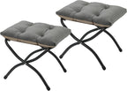 15" Folding Ottoman, Foldable Footrest Stool, Small Foot Stool by MordchilHF