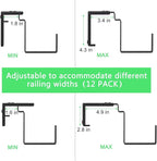 YBING Railing Planter Boxes 6 PCS Black Rectangle Railing Flower Box - Image 6