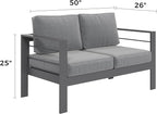 Kiss the Water Outdoor Patio Furniture Loveseat Sofa, All-Weather Metal - Image 2