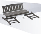 Psilvam 3-Person Outdoor Memorial Bench, All-Weather Poly Lumber Garden Bench - Image 4