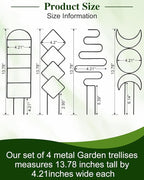 4 Pack Trellis for Indoor Climbing Plant, Small Metal Outdoor Garden Trellis - Image 5