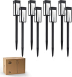 Philips 8 Packs Solar Pathway Lights Outdoor, Glass Metal Led Garden Landscape - Image 2