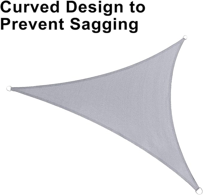 LOVE STORY Custom Size 10'x11'x14.9' Silver Grey Sun Shade Sail Triangle - Image 6