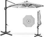 Best Choice Products 10ft Solar LED Cantilever Patio Umbrella, 360-Degree by BestChoiceProducts