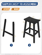 Weatherproof Bar Stools Set of 2, Saddle Seat, Bar Height Stools - Image 6