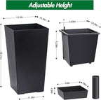 30 Inch Tall Self Watering Planters Set of 2, Outdoor Plant Pots - Image 2