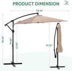 NEWBULIG 10FT Patio Umbrella, Offset Cantilever Outdoor Patio Table Umbrella - Image 8
