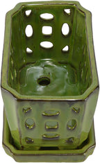 W&W Orchid Pot with Holes and Saucer - Image 4