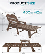Ciokea Outdoor Lounge Chair Set of 4, All Weather Patio Chaise Lounge Chair - Image 3