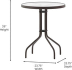 Flash Furniture Bellamy 23.75'' Round Tempered Glass Metal Table - Image 3