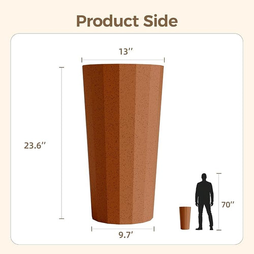 23.6" Tall Outdoor Planters Set of 2, Large Planters - Image 2