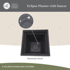 The HC Companies 12 Inch Eclipse Square Planter Pots - Image 3