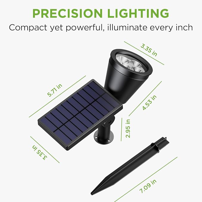 InnoGear Solar Spot Lights, Outdoor Solar Lights Solar Spotlights Flag Pole - Image 7