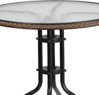 Flash Furniture Lila 28'' Round Glass Metal Table - Image 8