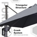 PURPLE LEAF 10' X 13' Patio Umbrella Outdoor Cantilever Rectangle Umbrella - Image 7