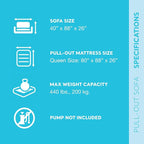 Intex Inflatable Pull-Out Sofa: Velvety Surface, 2-in-1 Valve - Image 2