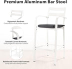 VINGLI 3-Piece Outdoor Bar Set, Aluminum Bar Height Table & 2 Chairs - Image 6