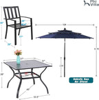 PHI VILLA 5 Piece Outdoor Dining Set - Image 8