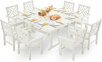 HDPE Outdoor Dining Set, 10-Piece Outdoor Table and Chairs Include 8 Dining by Unknown