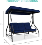 Best Choice Products 3-Seat Outdoor Large Converting Canopy Swing Glider - Image 7