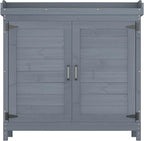 Outdoor Garden Patio Wooden Storage Cabinet Furniture Waterproof Tool Shed - Image 6