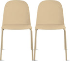 2xhome Set of 2 Modern Stackable Armless Dining Chairs | Plastic Shell Seat by 2xhome