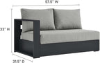 Modway Tahoe Aluminum Modular Left-Facing Outdoor Patio Loveseat Gray - Image 2