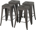 FDW Metal Bar Stools Set of 4 Counter Height Bar Stools 24 Inches Industrial by FDW
